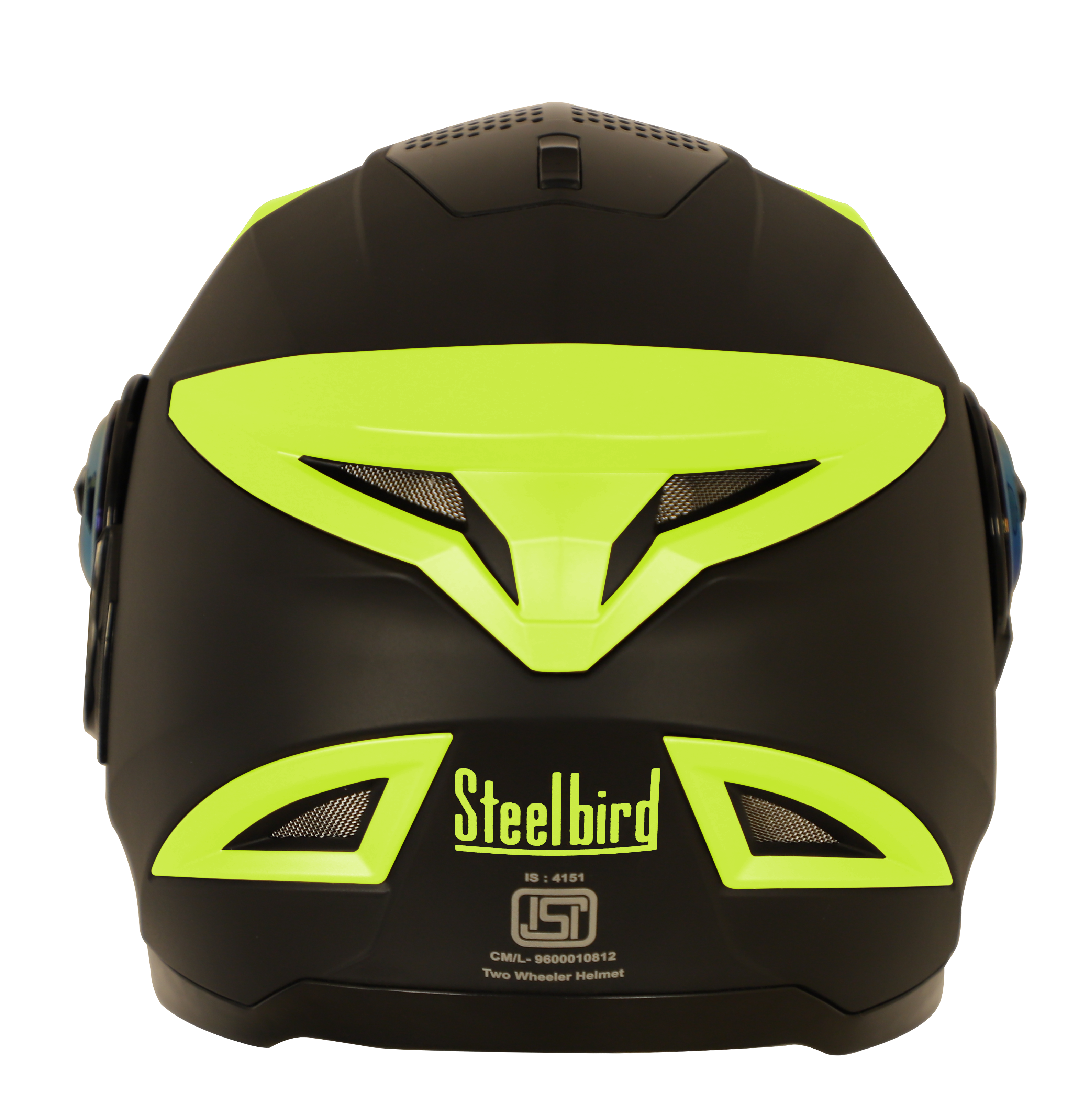 SBH-17 ROBOT FLUORESCENT EDITION MAT BLACK WITH FLUO NEON (FITTED WITH CLEAR VISOR EXTRA GOLD CHROME VISOR)
